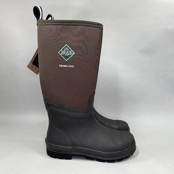 Muck Boots Chore Cool Boots Men's 9 Brown Rubber Tall Waterproof Outdoor Work - Picture 1 of 12